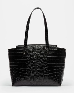 Shopper Menorca En Cuero Grabado Croco